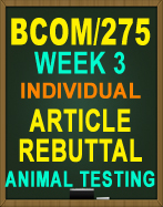 BCOM/275 WEEK 3 ARTICLE REBUTTAL 2016